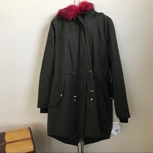Bebe Olive Coat NWT